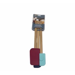 Core Kitchen 3 Pack Silicone Bamboo Utensil Set Spatula Spoonula New